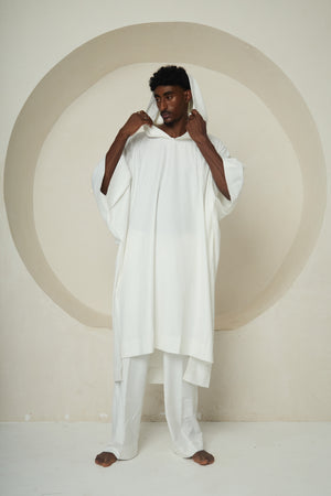 SPIRIT IN STILLNESS (Hooded Robe Ensemble with Geometric Symbolism)